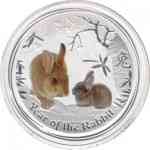 1/2 Unze Australien Lunar 2011 Hase in Farbe