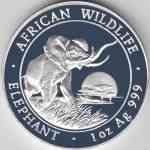 1 Unze 2009 Somalia Elefant African/Afrika Wildlife