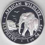 1 Unze 2010 Somalia African Wildlife-Serie Elefant