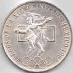 25 Pesos Silber-Münze 1968 von Mexiko