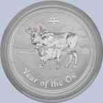1 Unze Australien Silber Lunar Ochse von 2009