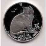 Isle of Man Cats 1990 1 Unze Crown Silber