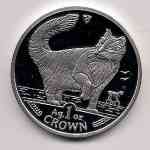 Isle of Man Cats / Katzen 1991 - 1 Unze Crown Silber