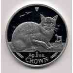 Isle of Man Cats / Katzen 1996 - 1 Unze Crown Silber