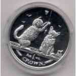 Isle of Man Cats / Katzen 2001 - 1 Unze Crown Silber