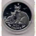 Isle of Man Cats / Katzen 2008 - 1 Unze Crown Silber