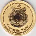 Kleinbild 1/4 Unze Gold Lunar Jahr des Tigers ...