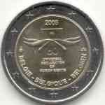 2 Euro Gedenkmünze Belgien 2008 Menschenrechte