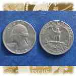 Quarter - 1/4 Dollar der USA ab 1965, 1977 in Silber