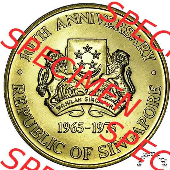 Singapur Löwe/Lion in Gold von 1975