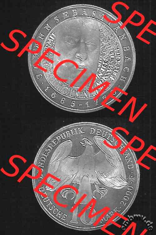 10-DM Silber Gedenkmünze Johann Sebastian Bach 2000