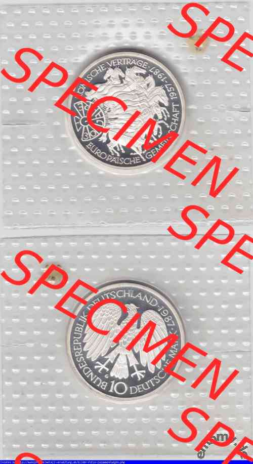 10-DM Gedenkmünze Römische Verträge in PP 1987