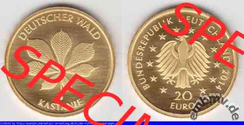 20 Euro Deutscher Wald Kastanie 2014