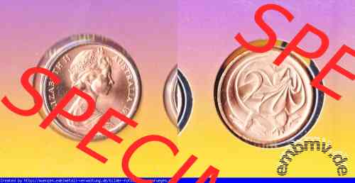 Two-Cent-Münzen 2-Cent von Australien 1966-1984 aus KMS