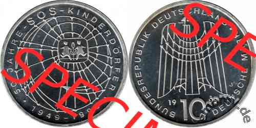 10-DM Gedenkmünze Deutschland 1999 ?SOS?-Kinderdörfer