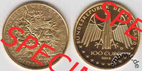 100 Euro Goldmünze Deutschland / BRD 2015