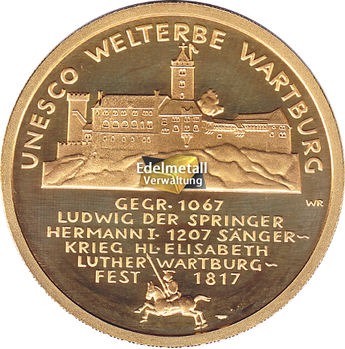 100 Euro Wartburg in Gold von 2011