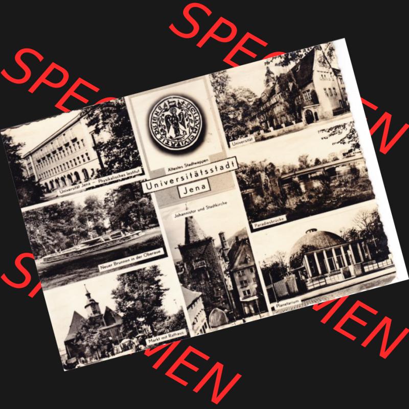 Ansichtskarte DDR Bezirk Gera, Stadtkreis Jena, Stadt Jena: Universität Jena, Johannistor und Stadtkirche (1) Sammlung