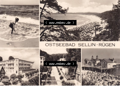 Ansichtskarte bzw. Postkarte aus DDR-Zeiten, Bezirk Rostock, Insel Rügen, Ostseebad Sellin der DDR Sammlung