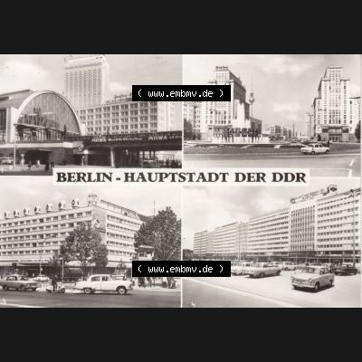 Ansichtskarte DDR Bezirk Berlin, Stadt Berlin-Mitte: 1974, Alexanderplatz, Strausberger Platz,, Unter den LInden, Haus der Elektroindustrie (1) Sammlung