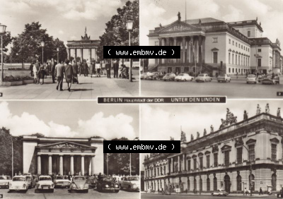 Ansichtskarte DDR Bezirk Berlin, Stadt Berlin: Unter den Linden, Brandenburger Tor, Deutsche Staatsoper, Mahnmal der Opfer des... Sammlung