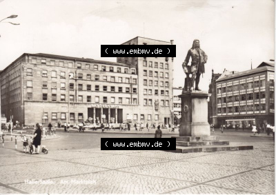 Ansichtskarte DDR Bezirk Halle, Stadtkreis Halle, Stadt Halle: Am Marktplatz (1) Sammlung