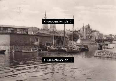 Ansichtskarte DDR Bezirk Rostock, Stadtkreis Stralsund, Hansestadt Stralsund: 1962, Am Fischerhafen, Einbildkarte, Graphokopie... Sammlung