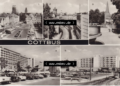 Ansichtskarte DDR Bezirk Cottbus, Kreis Cottbus, Stadt Cottbus: Altmarkt, Ernst-Thälmann-Platz, HO-Gaststätte Am Stadttor (1) Sammlung