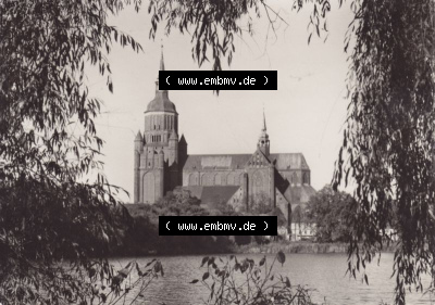 Ansichtskarte DDR Bezirk Rostock, Stadtkreis Stralsund, Hansestadt Stralsund: Stralsund, St. Marienenkirche, Graphokopie H. Sander... Sammlung