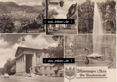 Ansichtskarte DDR Bezirk Suhl, Kreis Meiningen, Stadt Meiningen: Meiningenin Thüringen Die Theaterstadt (1) Sammlung