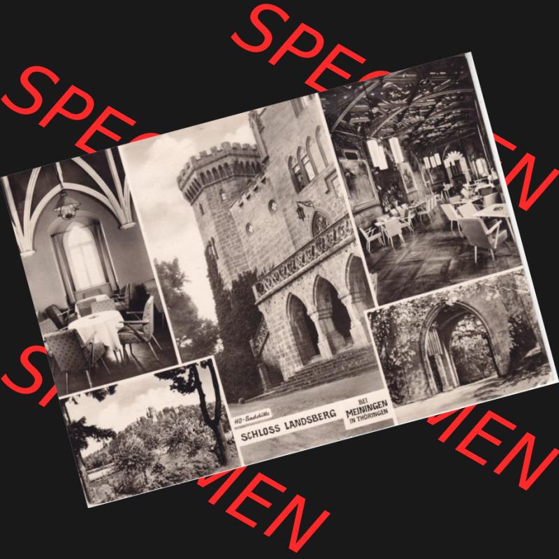 Ansichtskarte DDR Bezirk Suhl, Kreis Meiningen, Stadt Meiningen: HO-Gaststätte Schloss Landsberg (1) Sammlung
