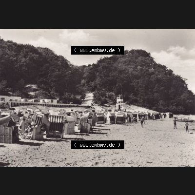 Ansichtskarte DDR Bezirk Rostock, Kreis Rügen, Ostseebad Sellin: Ficherstrand Sellin, Graphokopie H. Sander, Berlin (1) Sammlung