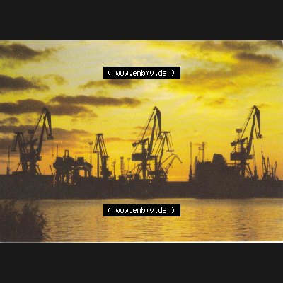 Ansichtskarte DDR Bezirk Rostock, Allgemein DDR, Rostock Blick zum Seehafen Nord 300951-89, 1989, Reichenbach (1) Sammlung
