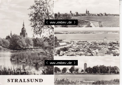 Ansichtskarte DDR Bezirk Rostock, Stadtkreis Stralsund, Hansestadt Stralsund: Frankenteich, Mehrbildkarte, Planet Verlag Berlin... Sammlung