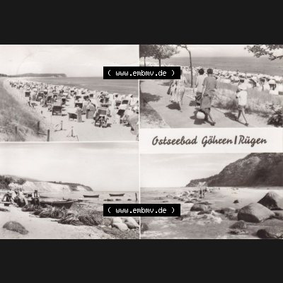 Ansichtskarte DDR Bezirk Rostock, Kreis Rügen, Ostseebad Göhren: Strandansicht bei Göhren. Ansichtskarte bzw. Postkarte aus DDR-Zeiten der Deutschen Demokratischen... Sammlung