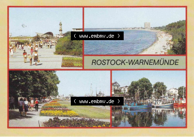 Ansichtskarte DDR Bezirk Rostock, Stadtkreis Rostock, Hansestadt Rostock, Ortsteil Seebad Warnemünde DDR, 1989 Warnemünde, Strand,... Sammlung