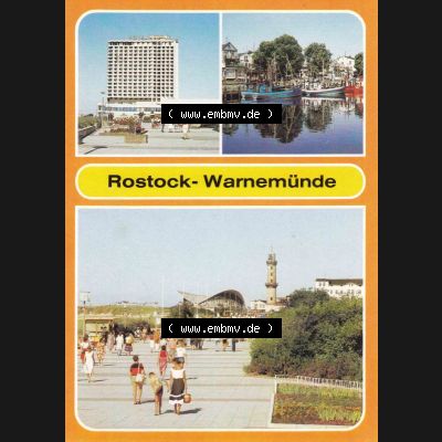 Ansichtskarte DDR Bezirk Rostock, Stadtkreis Rostock, Hansestadt Rostock, Ortsteil Seebad Warnemünde DDR, 1989, Rostock Warnemünde, Hotel Neptun, Am... Sammlung