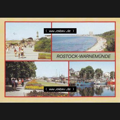 Ansichtskarte DDR Bezirk Rostock, Stadtkreis Rostock, Hansestadt Rostock, Ortsteil Seebad Warnemünde DDR, 1989 Warnemünde, Strand, Strandpromenade 320876-89... Sammlung
