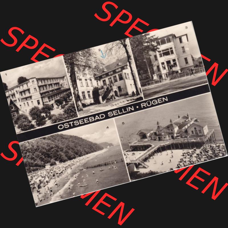 Ansichtskarte DDR Bezirk Rostock, Kreis Rügen, Ostseebad Sellin: Reisebüro der DDR, Strand, Seebrücke (1) Sammlung