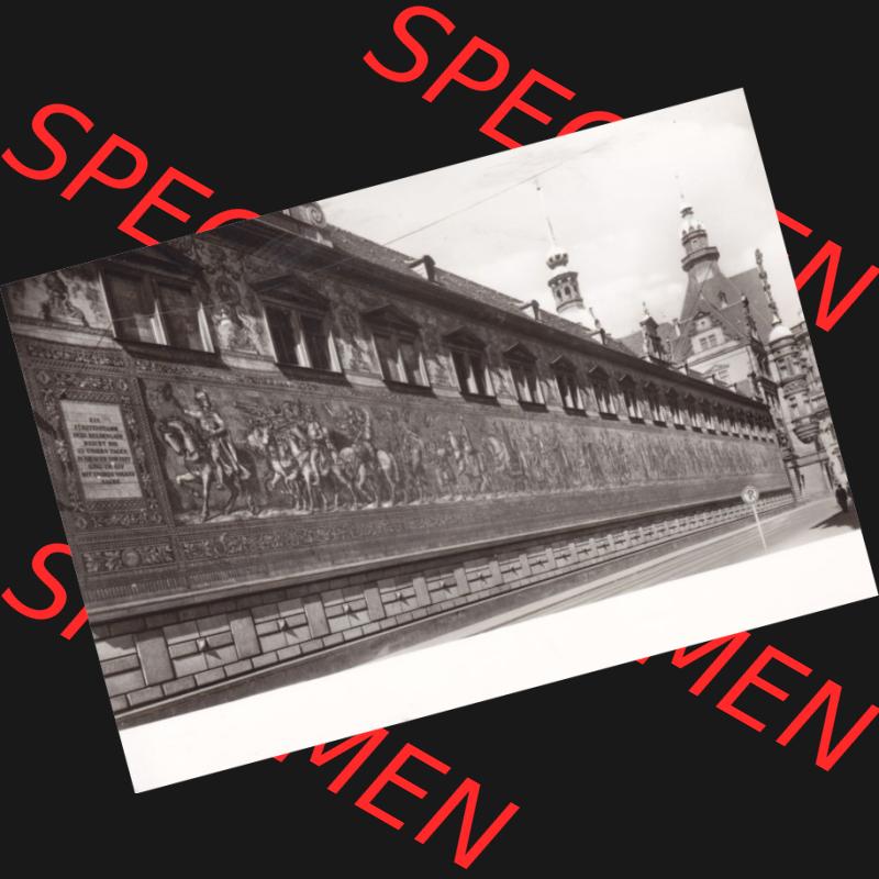 Ansichtskarte DDR Bezirk Dresden, Kreis Dresden, Stadt Dresden: Augustusstraße, Langer Gang mit Fürstenzug von W. WAlther (1) Sammlung