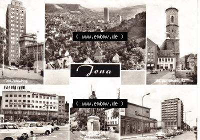Ansichtskarte DDR Bezirk Gera, Stadtkreis Jena, Stadt Jena: Hotel International, Carl-Zeiss-Platz, Hanfried, Einkaufszentrum Nord... Sammlung