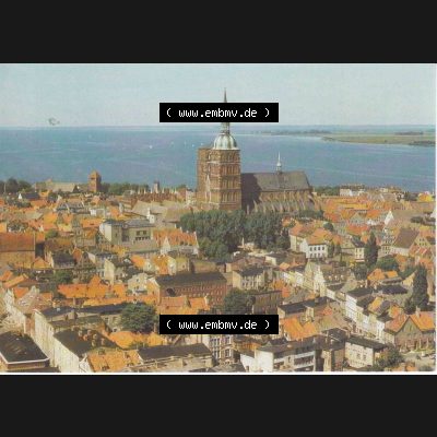 Ansichtskarte DDR Bezirk Rostock, Allgemein DDR, Stralsund Übersicht Reichenbach Vogtland 300951-89, 1989 (1) Sammlung