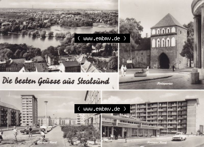 Ansichtskarte DDR Bezirk Rostock, Stadtkreis Stralsund, Hansestadt Stralsund: Die besten Grüsse aus Stralsund, Graphokopie H.... Sammlung