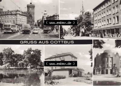 Ansichtskarte DDR Bezirk Cottbus, Kreis Cottbus, Stadt Cottbus: Gruß aus Cottbus, Ernst-Thälmann-Platz Spremberger Straße,... Sammlung