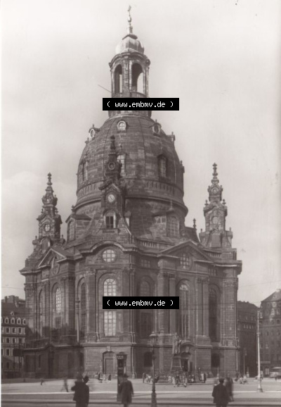 Ansichtskarte DDR Bezirk Dresden, Kreis Dresden, Stadt Dresden: Frauenkirche, erbaut 1726-1743 von George Bähr (1) Sammlung