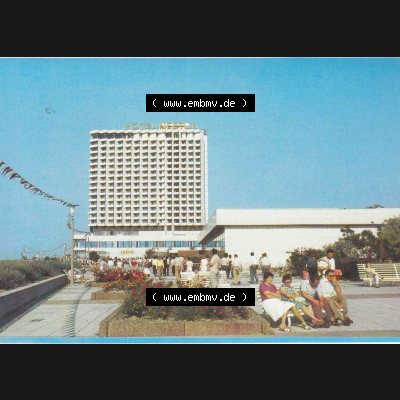 Ansichtskarte DDR Bezirk Rostock, Stadtkreis Rostock, Hansestadt Rostock, Ortsteil Seebad Warnemünde DDR, 1989, Rostock Warnemünde, Hotel Neptun, 320876-89... Sammlung