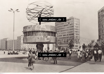 Ansichtskarte DDR Bezirk Berlin, Stadt Berlin: Alexanderplatz Urania-Weltzeit-Uhr (1) Sammlung