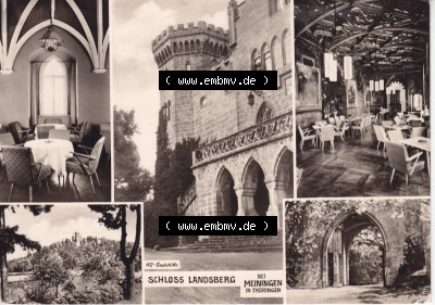 Ansichtskarte DDR Bezirk Suhl, Kreis Meiningen, Stadt Meiningen: HO-Gaststätte Schloss Landsberg (1) Sammlung
