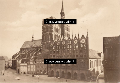 Ansichtskarte DDR Bezirk Rostock, Stadtkreis Stralsund, Hansestadt Stralsund: Wartburg Verlag, Max Keßler, Jena, Rathaus, St.... Sammlung