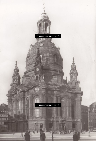 Ansichtskarte DDR Bezirk Dresden, Kreis Dresden, Stadt Dresden: Frauenkirche, erbaut 1726-1743 von George Bähr (1) Sammlung